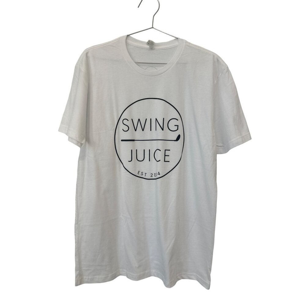 Swing Juice Retro Golf Crewneck Graphic T-Shirt Mens L White Cotton Polyester